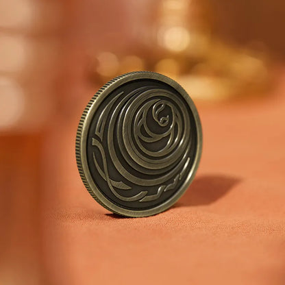 Close-up detail of the Genshin Impact Flins Decision Coin Necklace Set