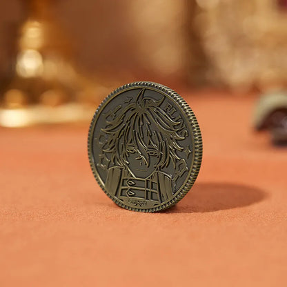 Front view of Genshin Impact Flins Decision Coin Necklace Set
