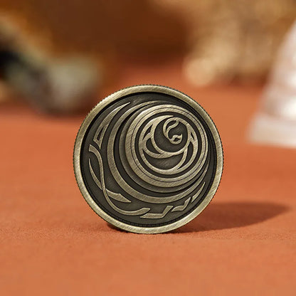 Genshin Impact Flins Decision Coin Necklace Set worn as a pendant