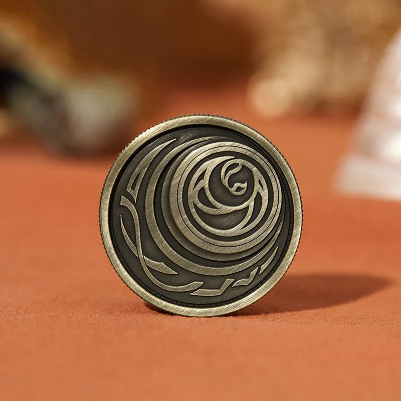 Genshin Impact Flins Decision Coin Necklace Set worn as a pendant