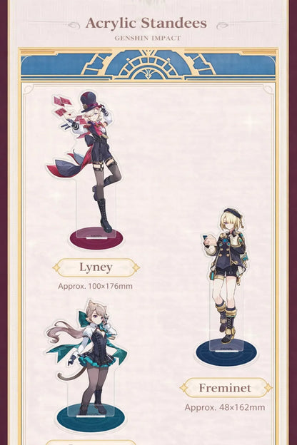 Genshin Impact Fontaine acrylic standees detail full body character display clear acrylic Lyney Lynette Freminet