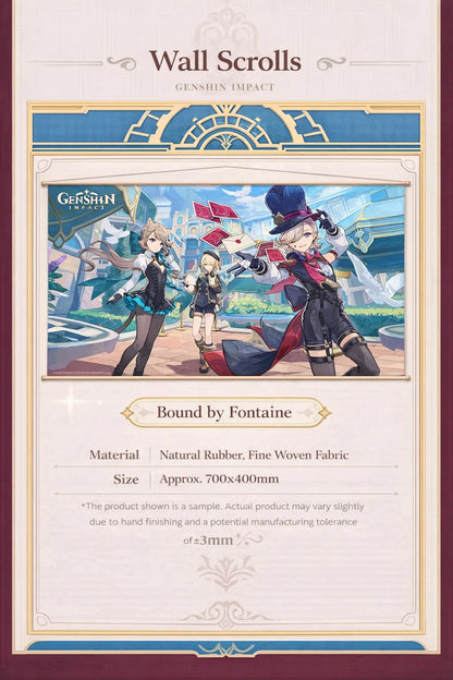 Genshin Impact Fontaine mouse pad size detail approximately 700x400mm large desk mat dimensions