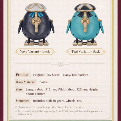 Genshin Impact Freminet Pers clockwork penguin toy series back view with mechanical structure