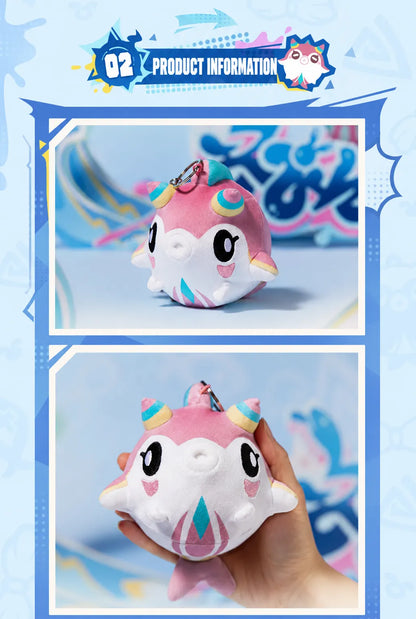 Soft squeeze demonstration of Freshwater Blubberbeast plush charm with slow rebound texture