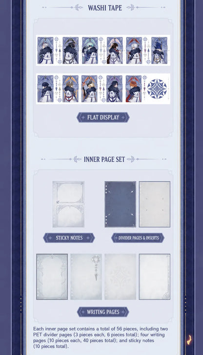 Columbina and Arlecchino themed PET divider page designs
