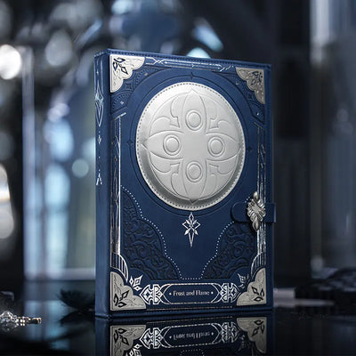 Frost and Flame Series notebook gift box with premium stationery and Fatui Harbingers themed accessories