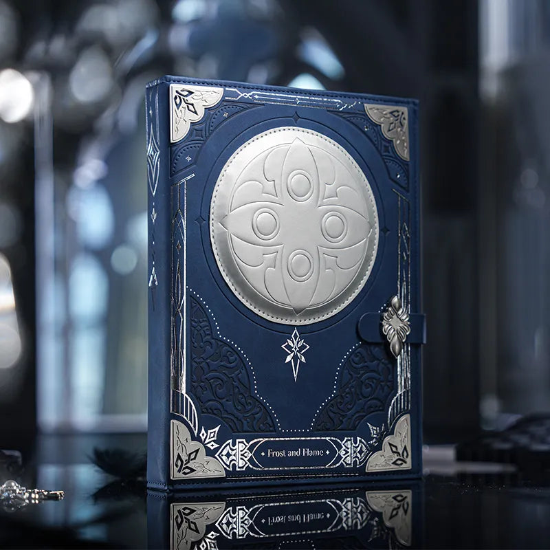 Frost and Flame Series notebook gift box with premium stationery and Fatui Harbingers themed accessories