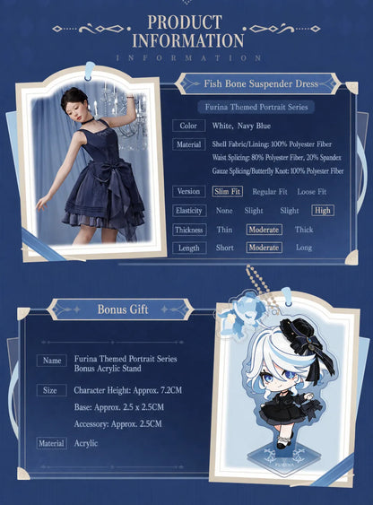 Furina themed fish bone suspender dress product information