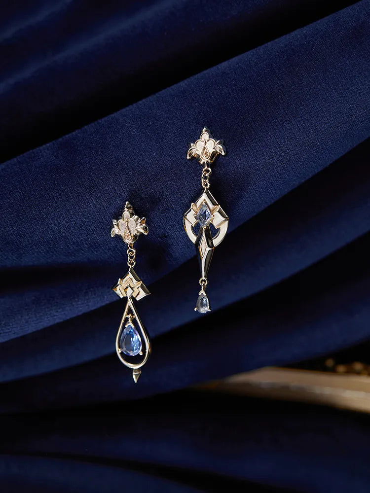 Genshin Impact Furina Themed Impression Series Earrings Collection featuring elegant jewelry designs