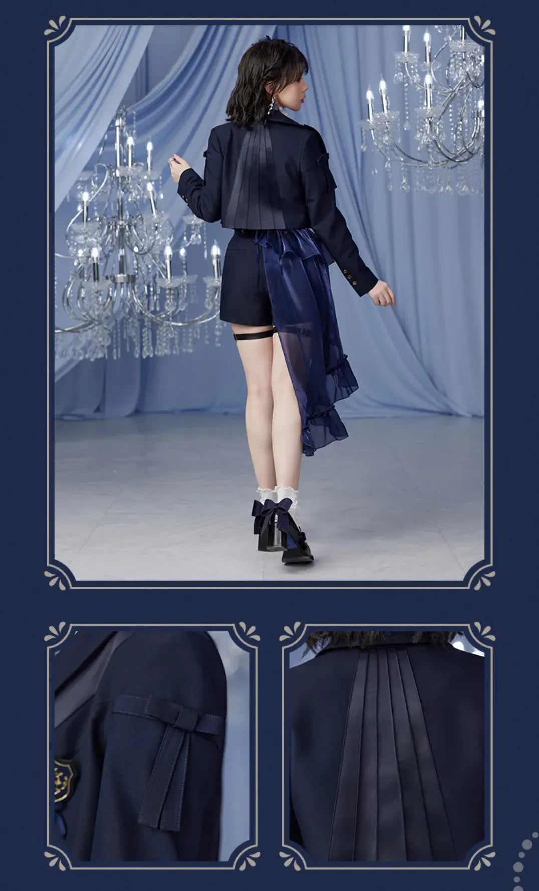 Furina jacket back pleated design detail