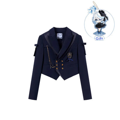 Genshin Impact Furina Short Uniform Jacket front and back product view
