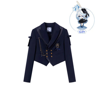 Genshin Impact Furina Short Uniform Jacket front and back product view