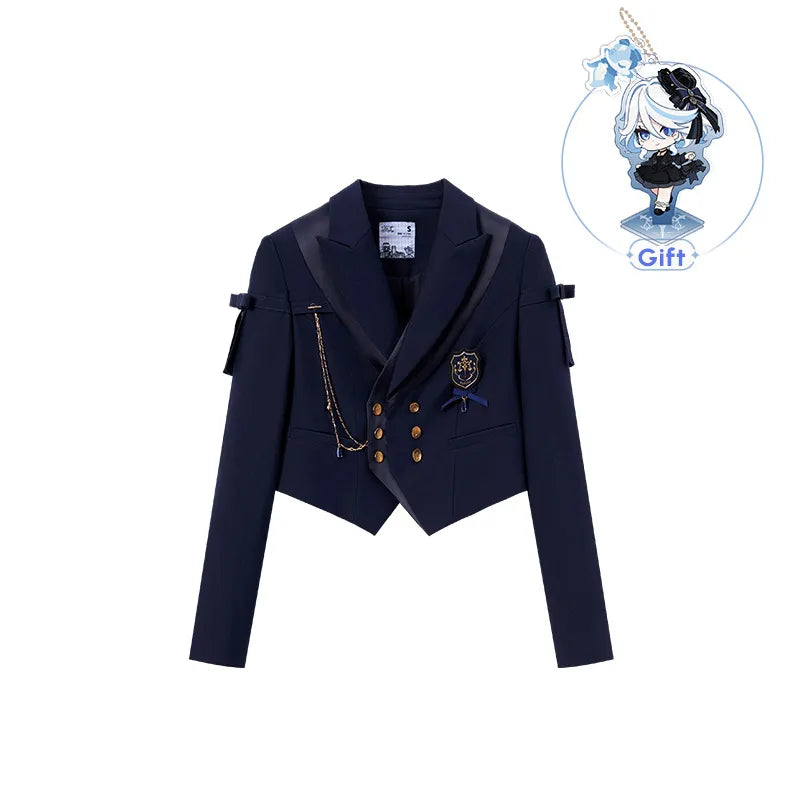 Genshin Impact Furina Short Uniform Jacket front and back product view