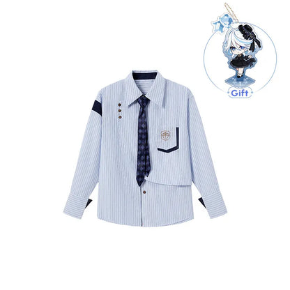 Genshin Impact Furina Themed Impression Series striped relaxed shirt product view