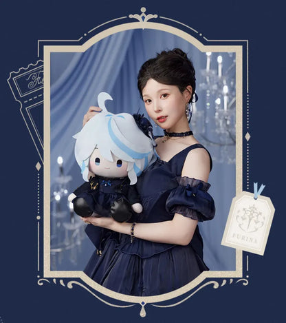 Close up view of Furina Plush Doll outfit craftsmanship