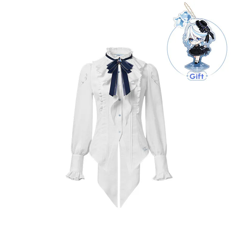 Furina Long Sleeve Waist-Cinching Shirt White Version