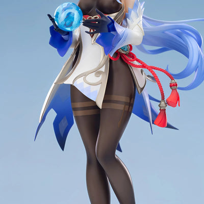 Ganyu figure hand detail blue orb close up