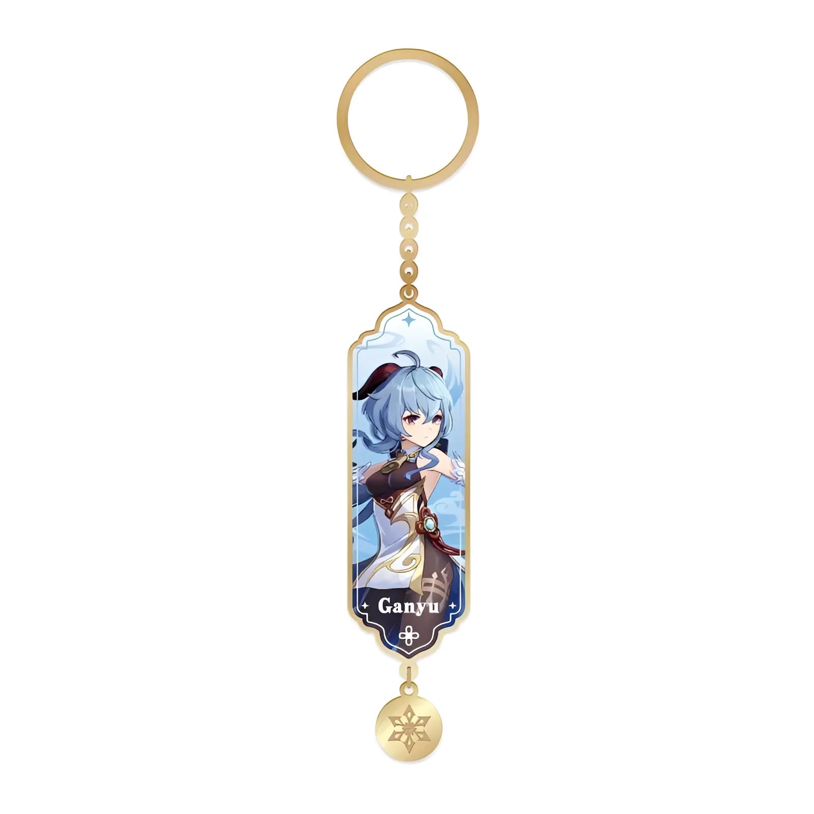 Genshin Impact Ganyu character illustration metal epoxy keychain charm