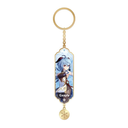 Genshin Impact Ganyu character illustration metal epoxy keychain charm