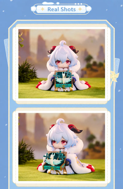 Ganyu Chibi Figure front view with decorative chest