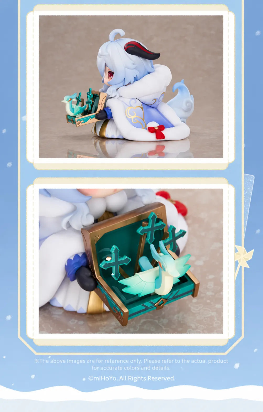 Close-up of Ganyu Chibi Figure decorative chest accessory