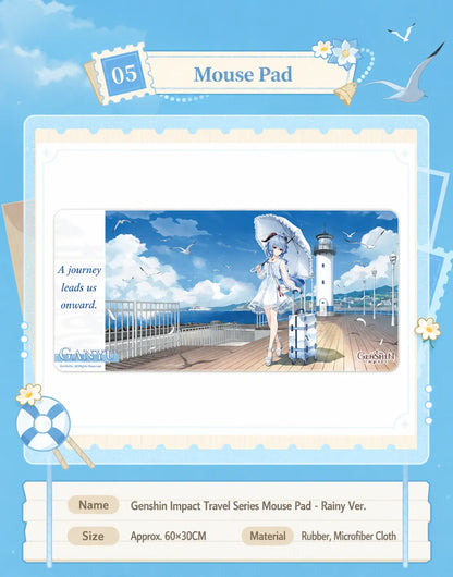 Genshin Impact Ganyu Serene Sea Wanderings mouse pad detail with panoramic seaside artwork