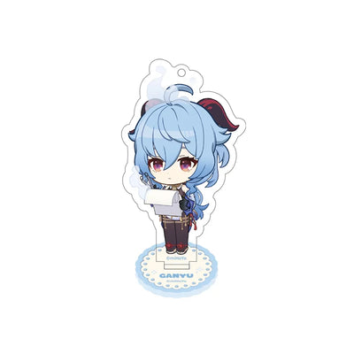 Genshin Ganyu Stellar Recollection series acrylic standee featuring pastel chibi artwork and compact display base