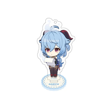 Genshin Ganyu Stellar Recollection series acrylic standee featuring pastel chibi artwork and compact display base