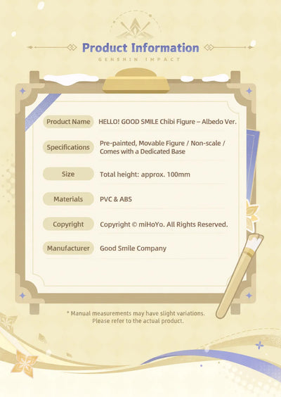 Albedo HELLO! GOOD SMILE Chibi Figure product information including size and materials
