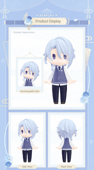 Kamisato Ayato HELLO! GOOD SMILE Chibi Figure front, side and back display views