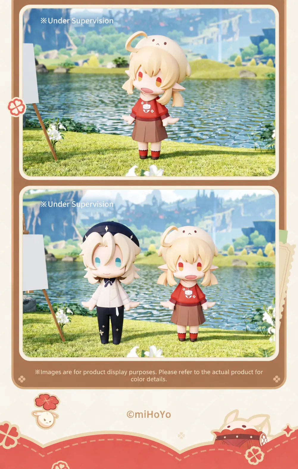 Klee HELLO! GOOD SMILE Chibi Figure displayed in a lakeside scene