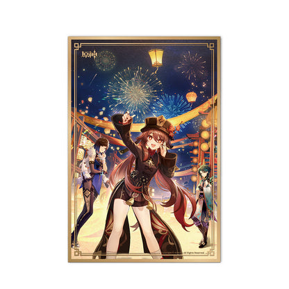 Genshin Impact Hu Tao acrylic art print theme series collectible card