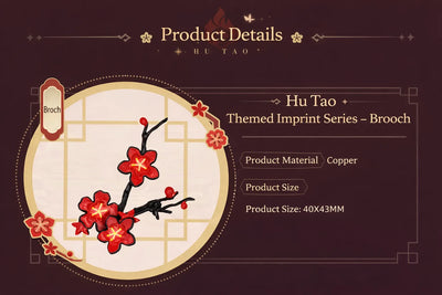 Hu Tao brooch size guide and measurement details
