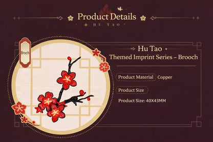 Hu Tao brooch size guide and measurement details