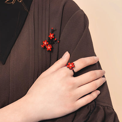 Hu Tao brooch wearing display outfit accessory styling