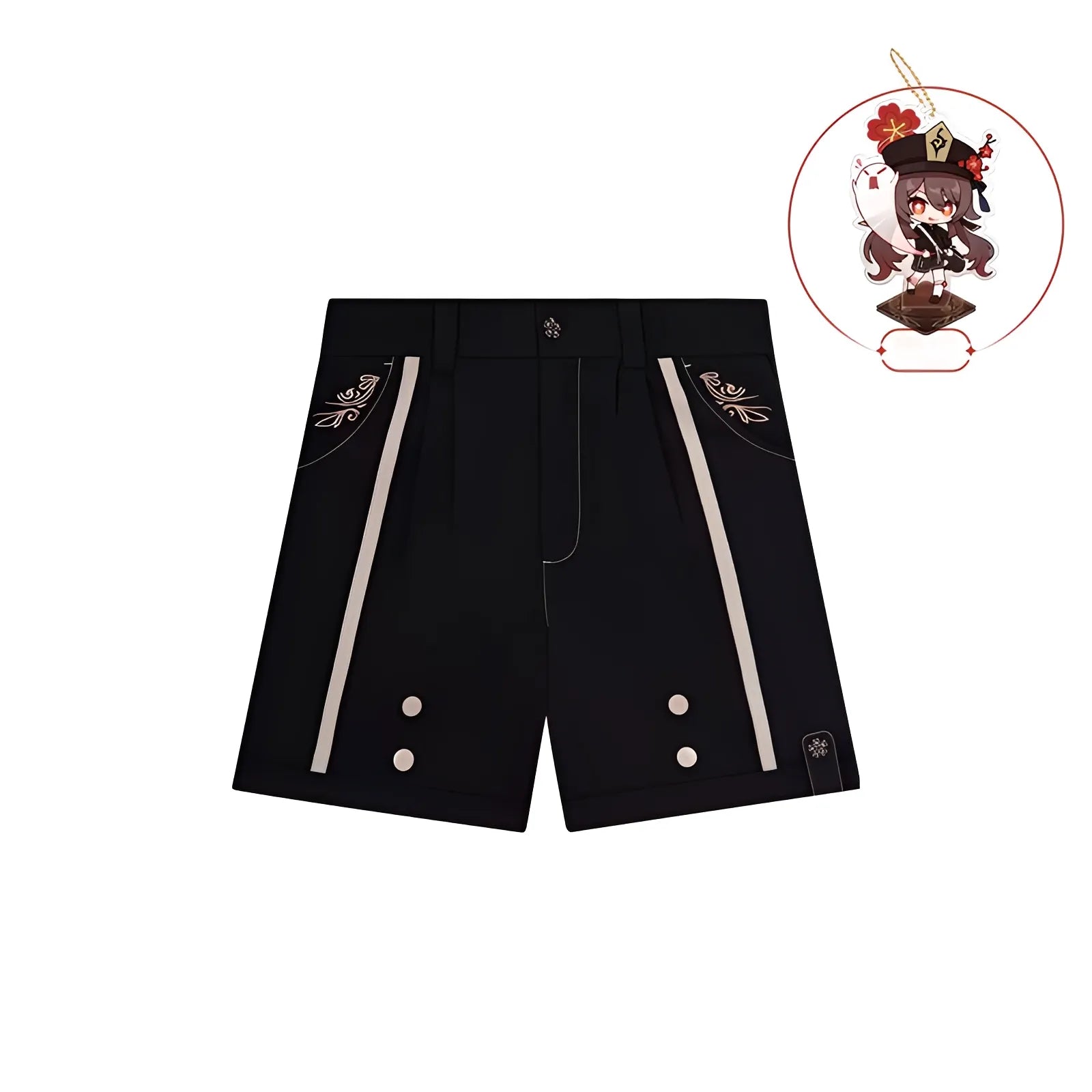 Genshin Impact Hu Tao impression series black shorts front view casual apparel