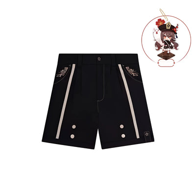 Genshin Impact Hu Tao impression series black shorts front view casual apparel
