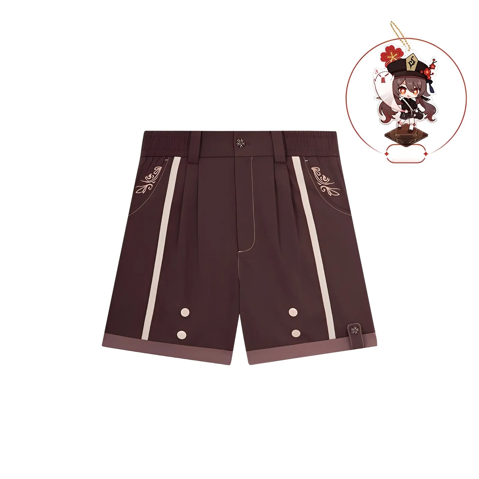 Genshin Impact Hu Tao shorts black and dark brown color options