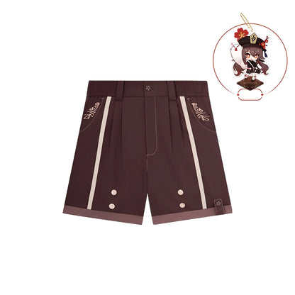 Genshin Impact Hu Tao shorts black and dark brown color options