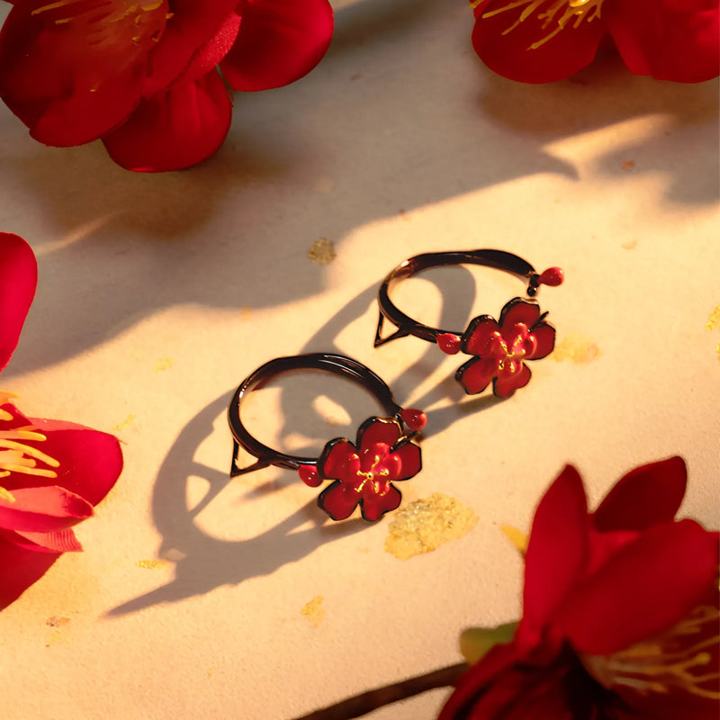 Genshin Impact Hu Tao themed imprint series ring adjustable plum blossom design