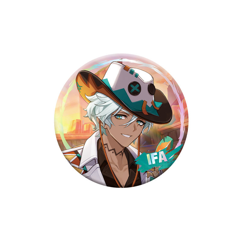 Genshin Impact Ifa character badge with holographic finish and themed artwork