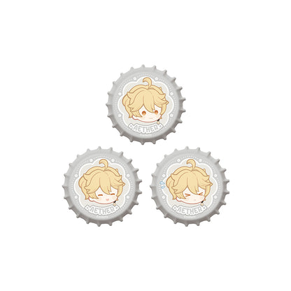 Genshin Impact Imaginarum Series Aether Q version bottle cap emblem set chibi badge merchandise