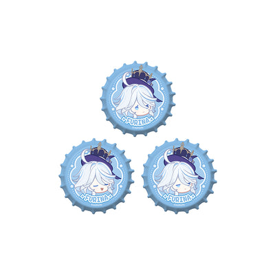 Genshin Impact Imaginarum Series Furina Q version bottle cap emblem set chibi badge merchandise