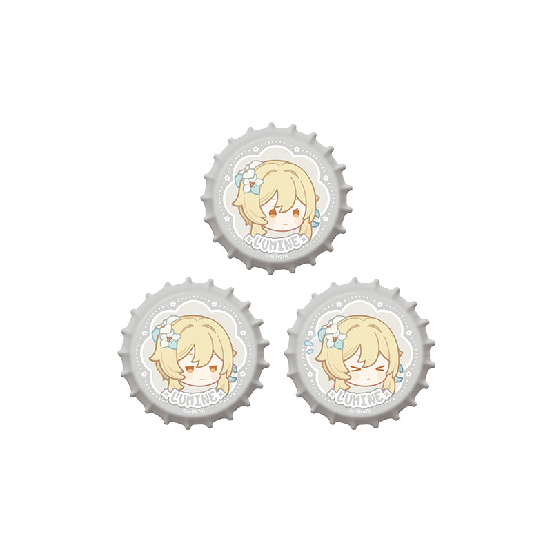 Genshin Impact Imaginarum Series Lumine Q version bottle cap emblem set chibi badge merchandise