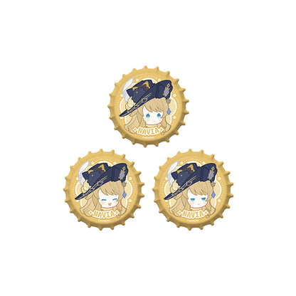 Genshin Impact Imaginarum Series Navia Q version bottle cap emblem set chibi badge merchandise