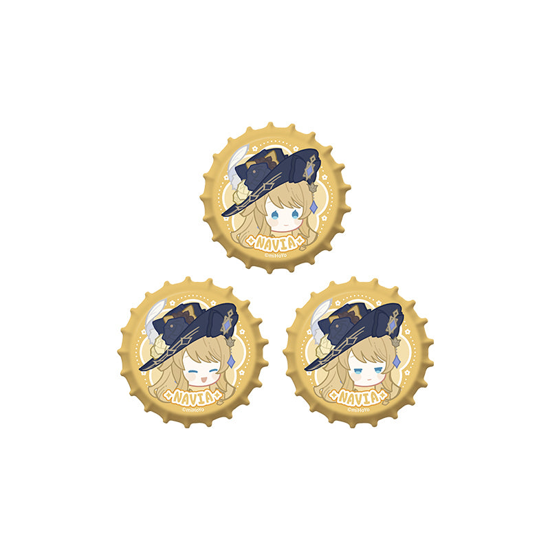 Genshin Impact Imaginarum Series Navia Q version bottle cap emblem set chibi badge merchandise