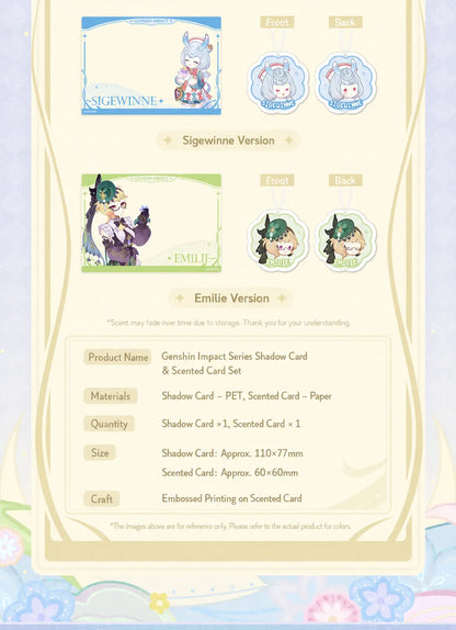 Genshin Impact Imaginarum Series shadow card and scented card set collectible display