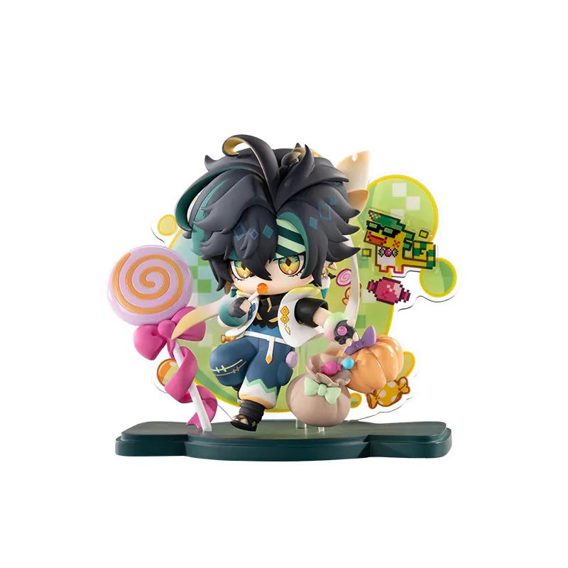 Kinich Chibi Figure with colorful candy accessories on white background