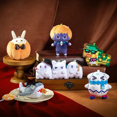 Genshin Immernachtreich Reverie Series Plush Charm featuring Arlecchino Kinich Klee Wanderer Wriothesley