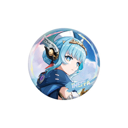 Genshin Impact Ineffa character badge with holographic finish and themed artwork
